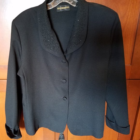 Requirements Black Jacket w Beading Detail 20 - Picture 1 of 8